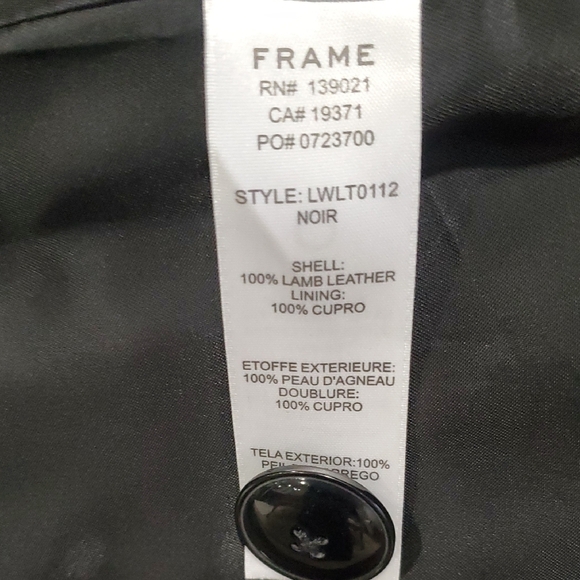 Frame Denim Black Lamb Leather Trench Coat - Picture 13 of 16